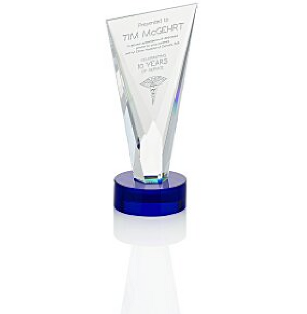 Valiant Crystal Award - 7" - 24 hr