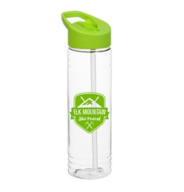 Clear Impact Halcyon Water Bottle with Flip Straw - 24 oz.