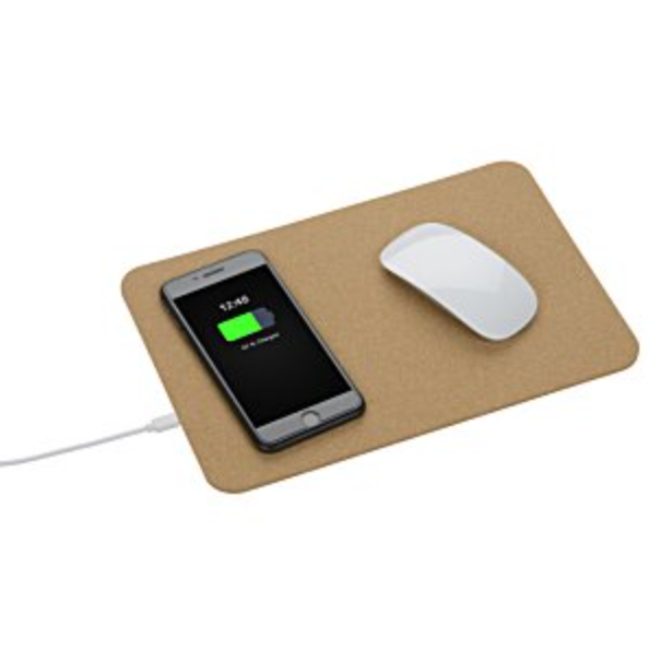 Cork Wireless Charging Mouse Pad