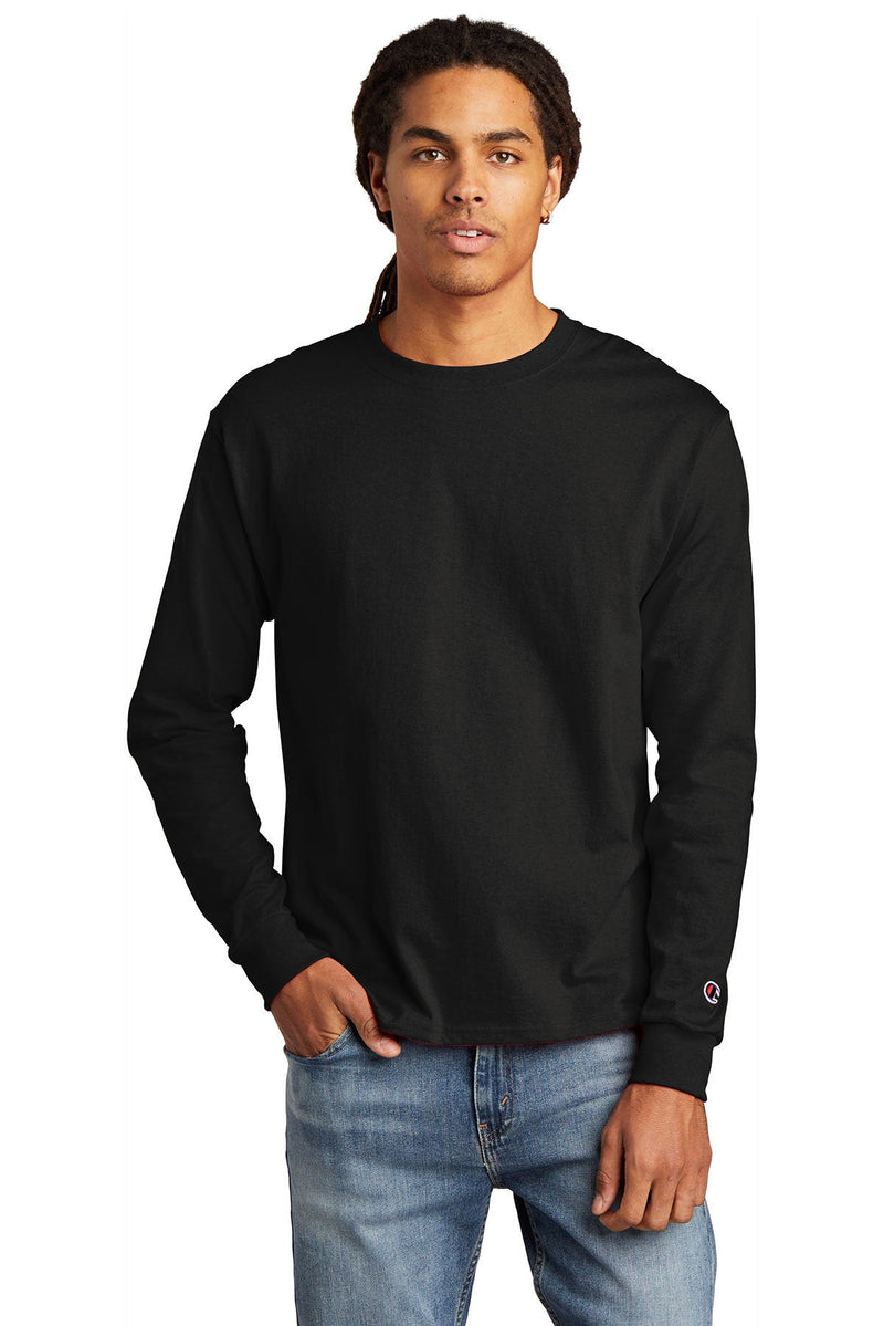 Champion Heritage 5.2-Oz. Jersey Long Sleeve Tee CC8C | Black