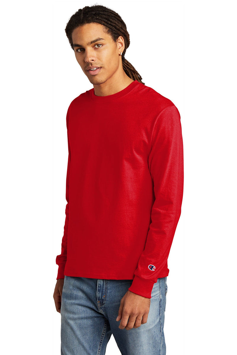 Champion Heritage 5.2-Oz. Jersey Long Sleeve Tee CC8C | Red