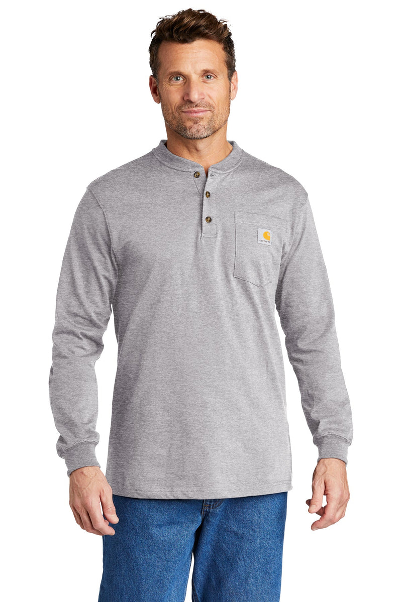 Carhartt Long Sleeve Henley T-Shirt CTK128 | Heather Grey