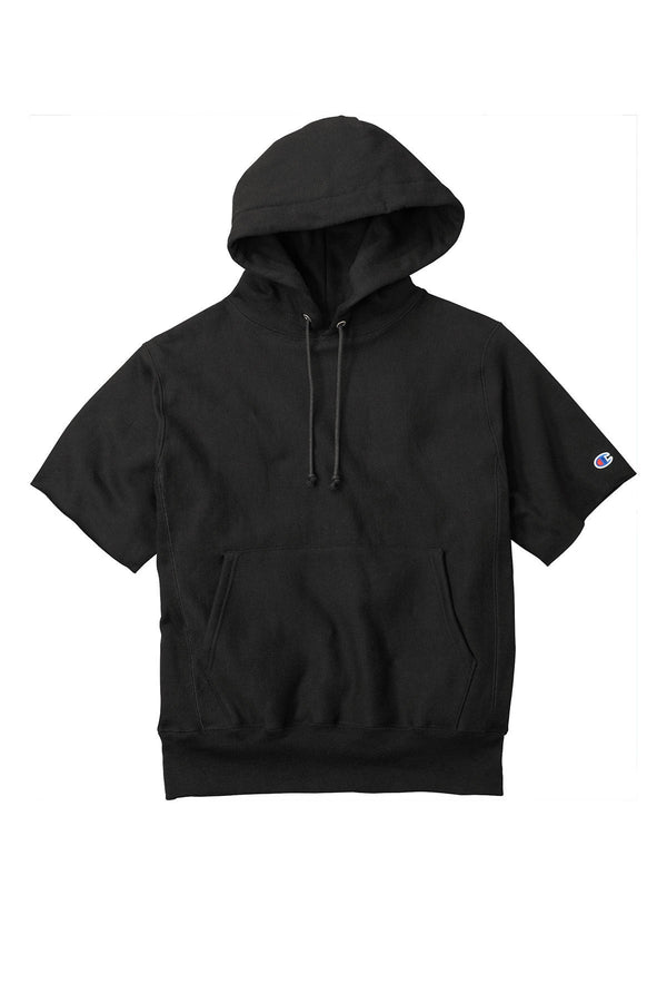 Champion Reverse Weave Short Sleeve Hooded Sweatshirt S101SS | Black