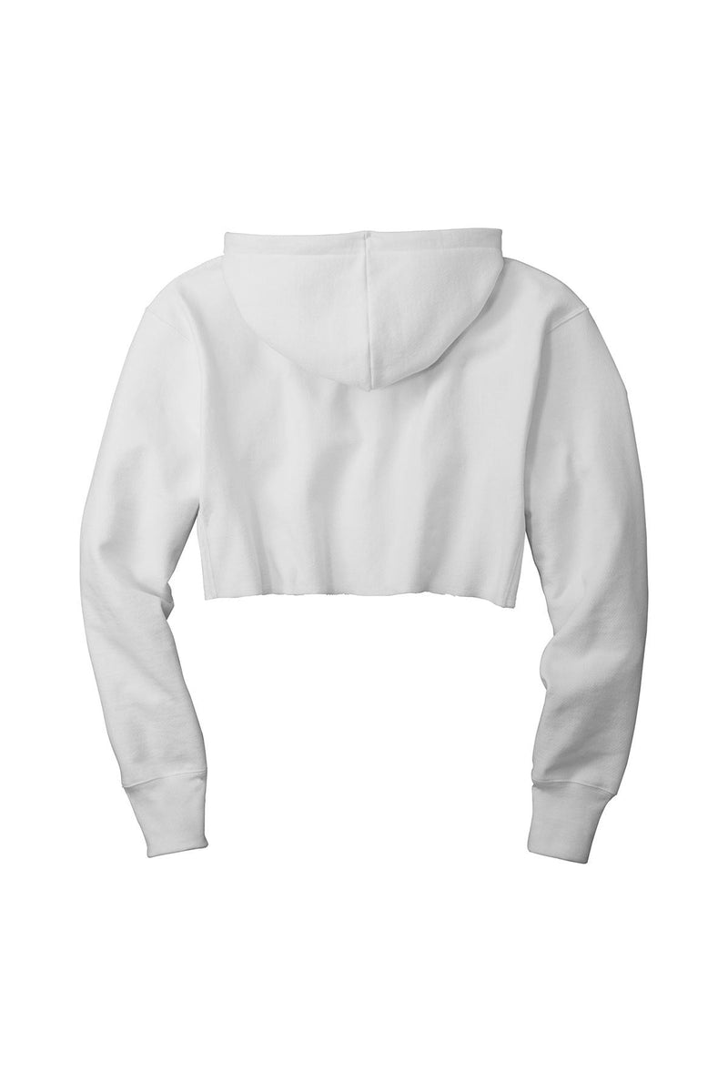 Champion Women's Reverse Weave Cropped Cut-Off Hooded Sweatshirt RW01W | White