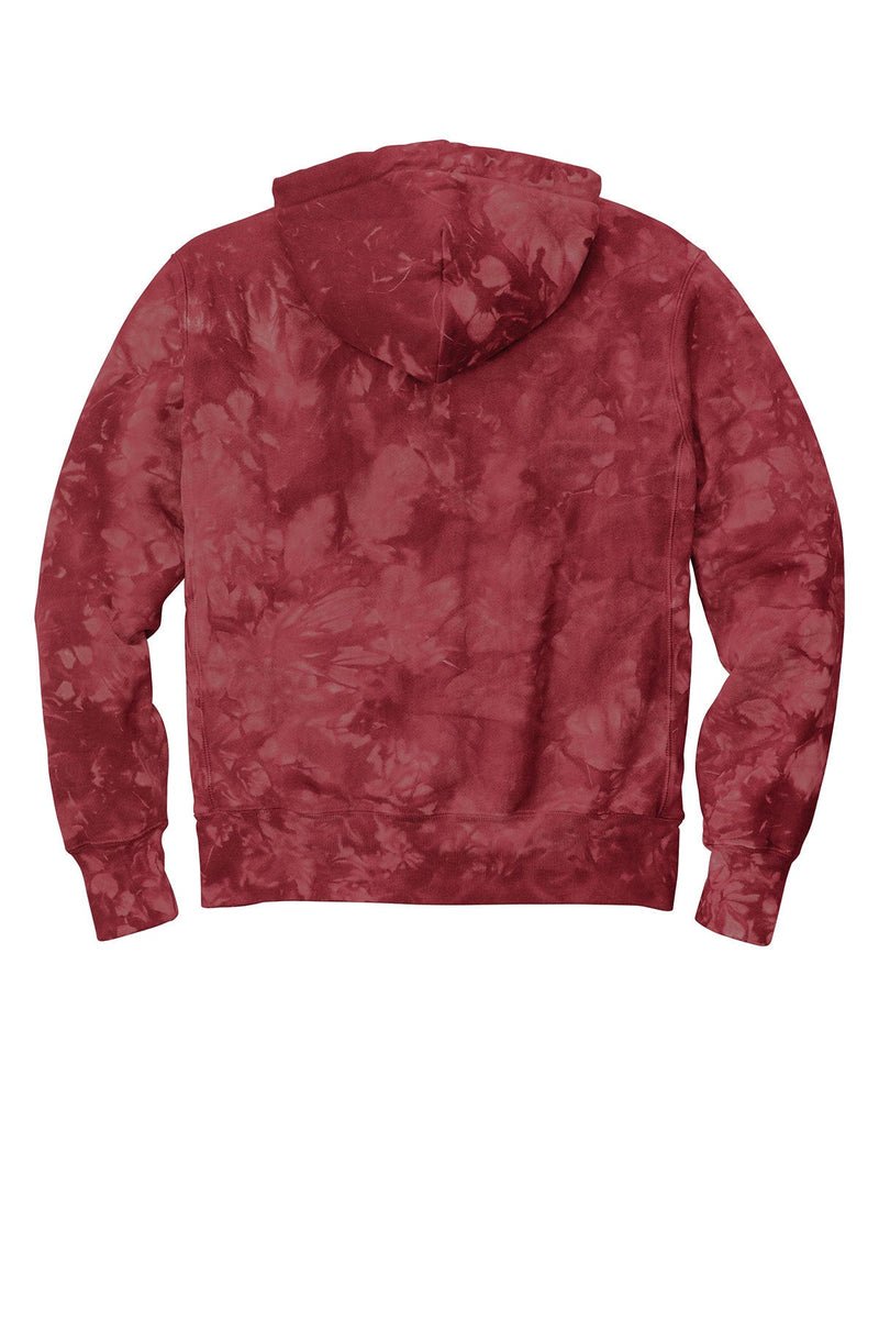 Champion Reverse Weave Scrunch-Dye Tie-Dye Hooded Sweatshirt. TDS101 | Mulled Berry