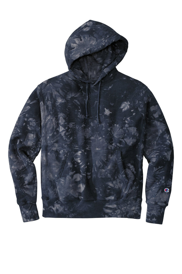 Copy of Champion Reverse Weave Scrunch-Dye Tie-Dye Hooded Sweatshirt. TDS101 | Navy