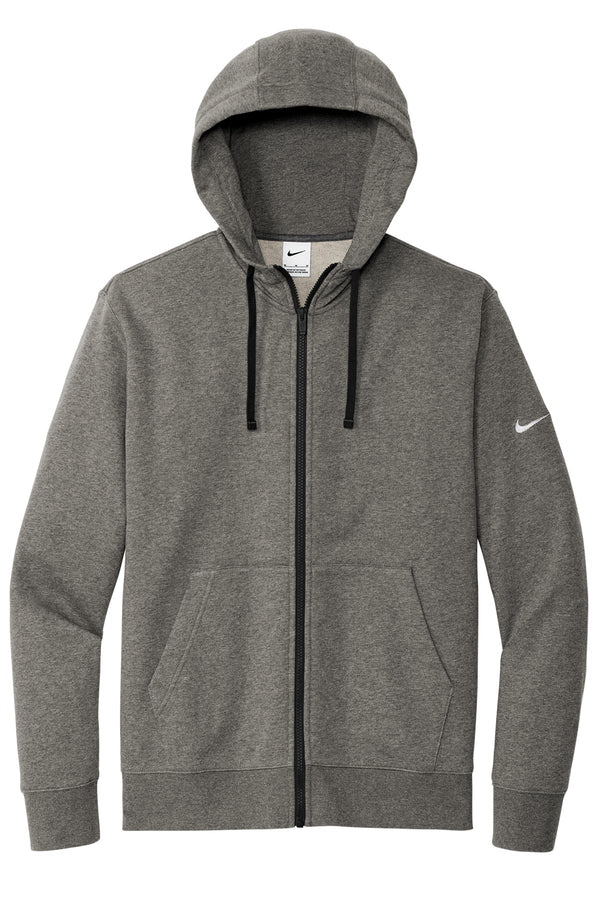 Nike Club Fleece Sleeve Swoosh Full-Zip Hoodie NKDR1513 | Charcoal Heather