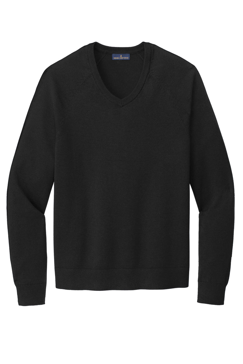 Brooks Brothers Cotton Stretch V-Neck Sweater | Black | BB18400