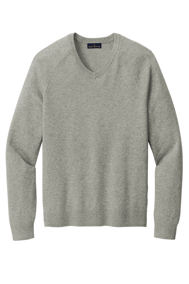 Brooks Brothers Cotton Stretch V-Neck Sweater | Grey | BB18400