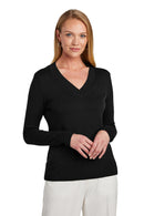 Brooks Brothers® Women’s Cotton Stretch V-Neck Sweater | BB18401 | Black
