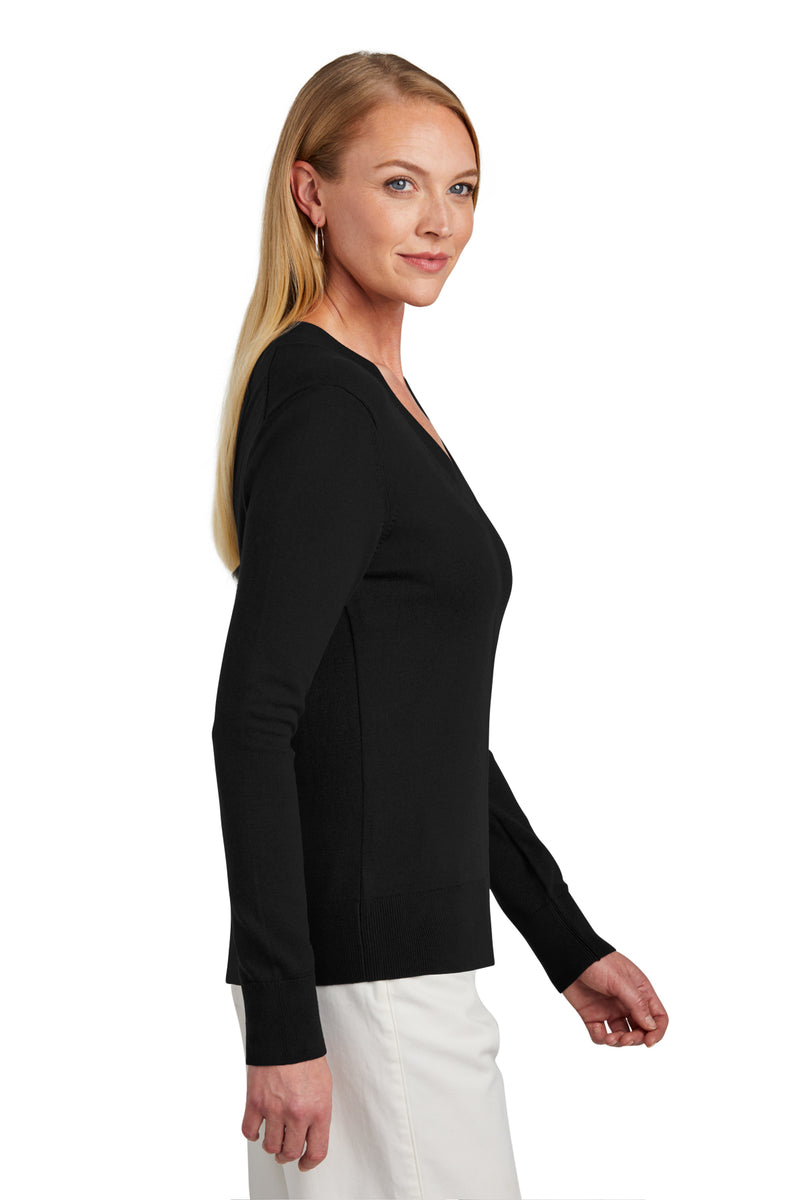Brooks Brothers® Women’s Cotton Stretch V-Neck Sweater | BB18401 | Black