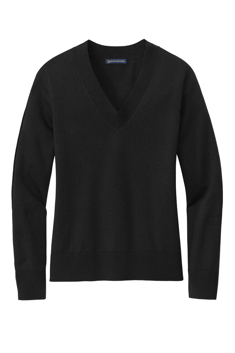 Brooks Brothers® Women’s Cotton Stretch V-Neck Sweater | BB18401 | Black