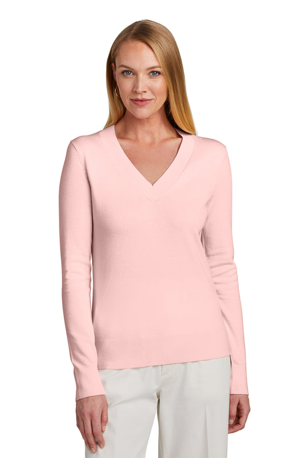 Brooks Brothers® Women’s Cotton Stretch V-Neck Sweater | BB18401 | Pink