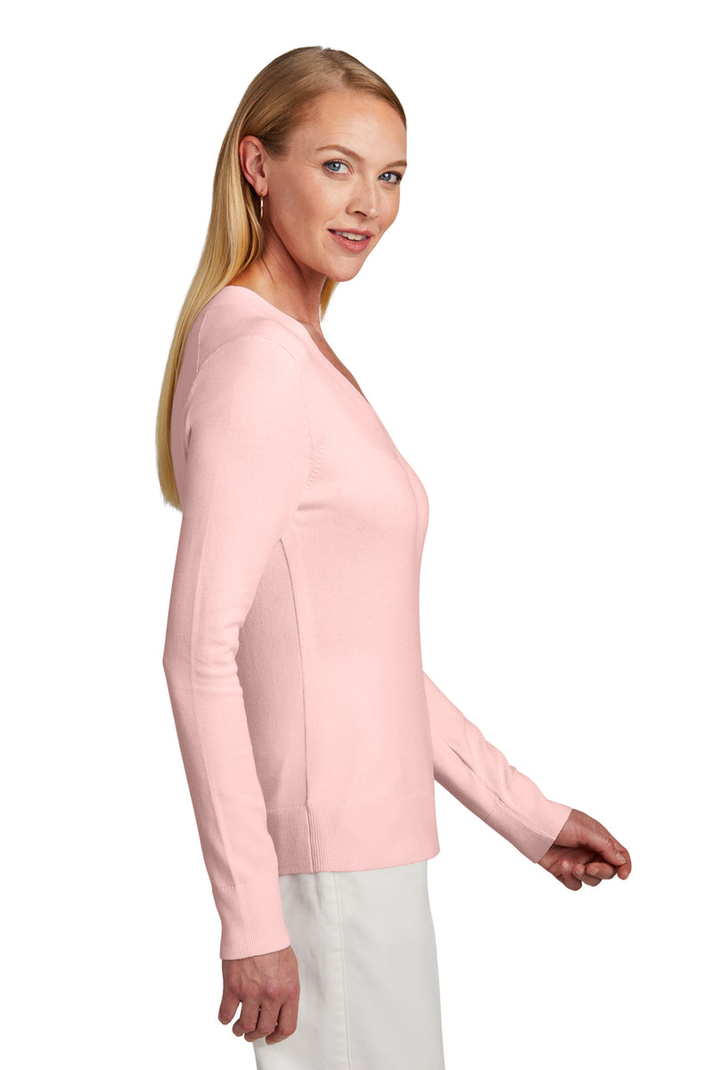 Brooks Brothers® Women’s Cotton Stretch V-Neck Sweater | BB18401 | Pink