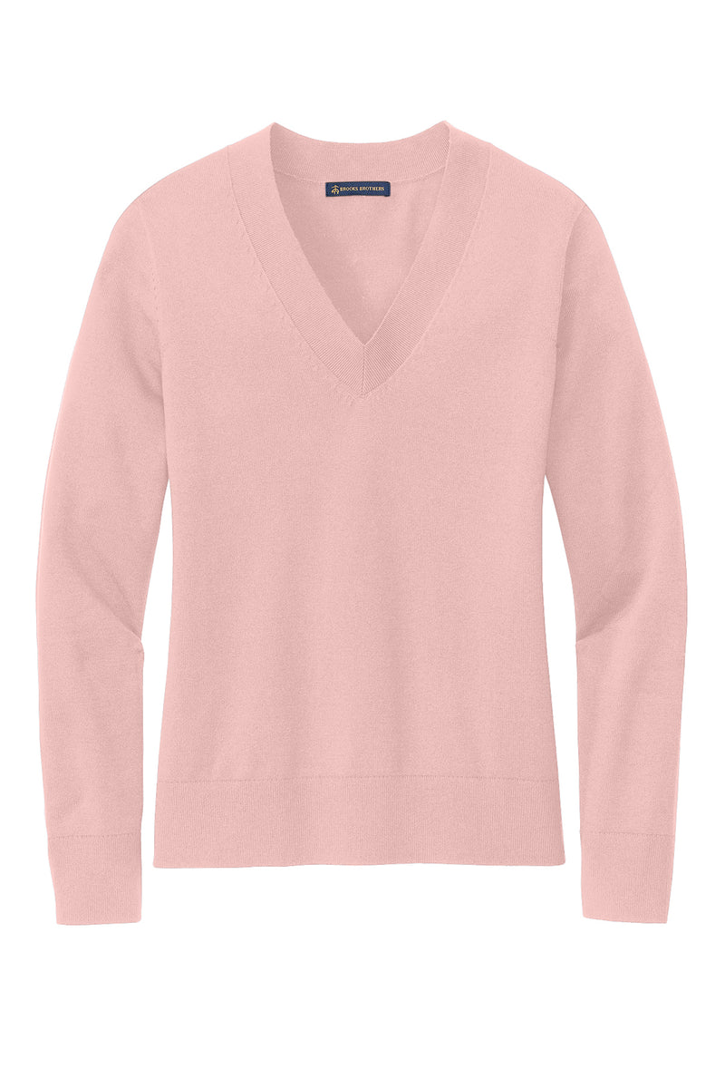 Brooks Brothers® Women’s Cotton Stretch V-Neck Sweater | BB18401 | Pink