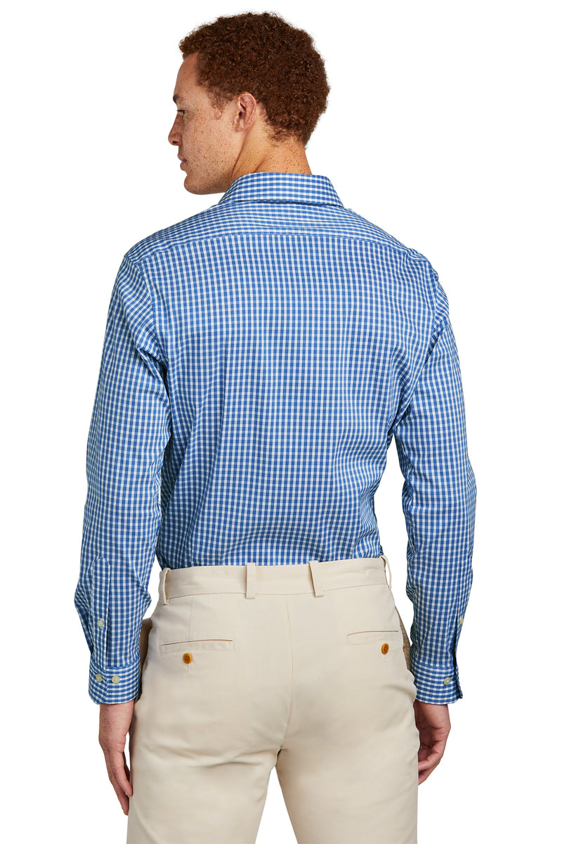 Brooks Brothers Tech Stretch Patterned Shirt | BB18006 | Charter Blue Check