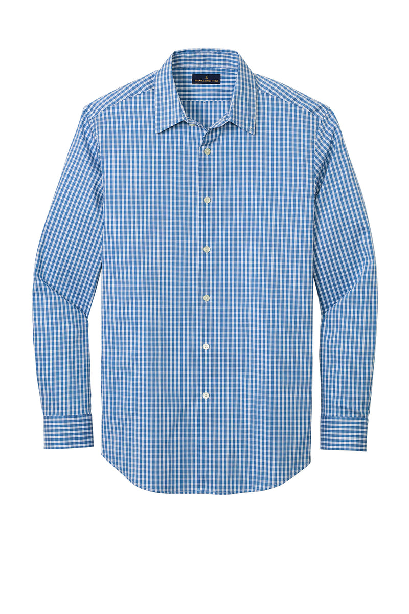 Brooks Brothers Tech Stretch Patterned Shirt | BB18006 | Charter Blue Check