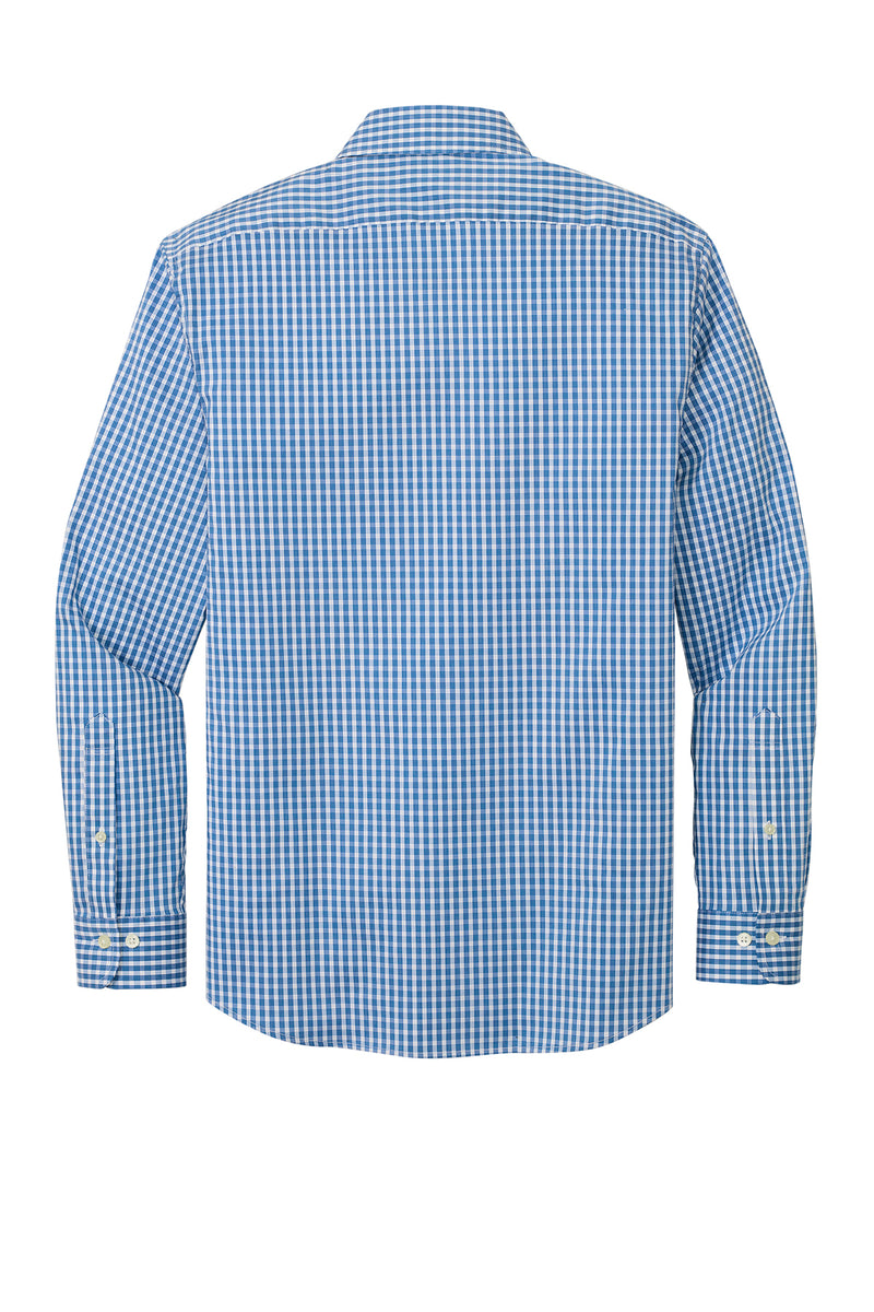 Brooks Brothers Tech Stretch Patterned Shirt | BB18006 | Charter Blue Check