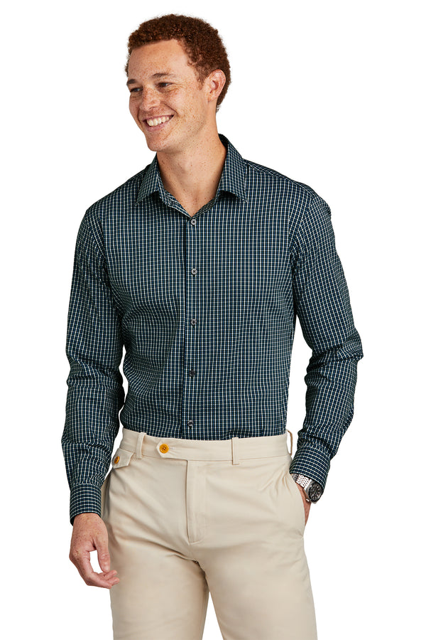Brooks Brothers Tech Stretch Patterned Shirt | BB18006 | Dark Pine Multi Check