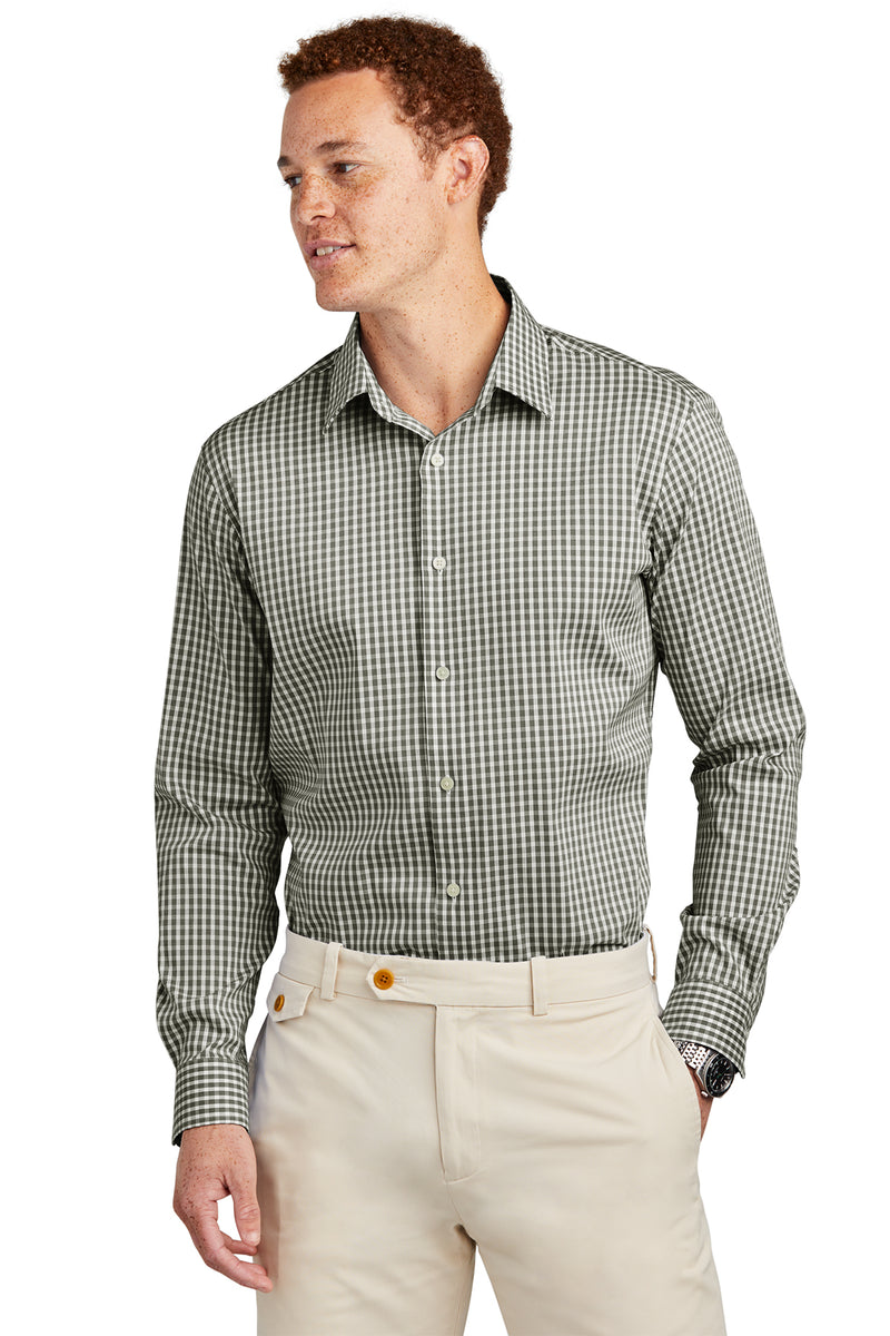 Copy of Brooks Brothers Tech Stretch Patterned Shirt | BB18006 | Deep Black Check