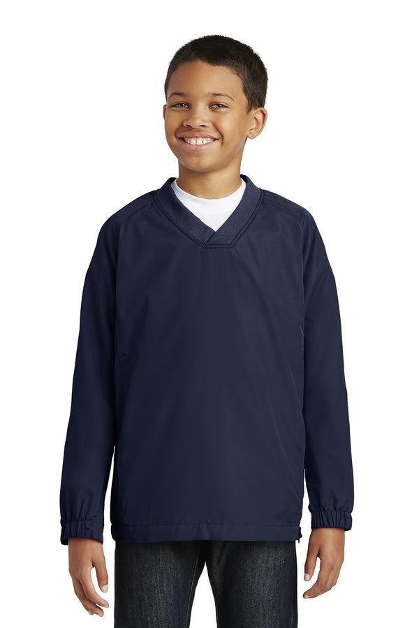 Sport-Tek Youth V-Neck Raglan Wind Shirt YST72