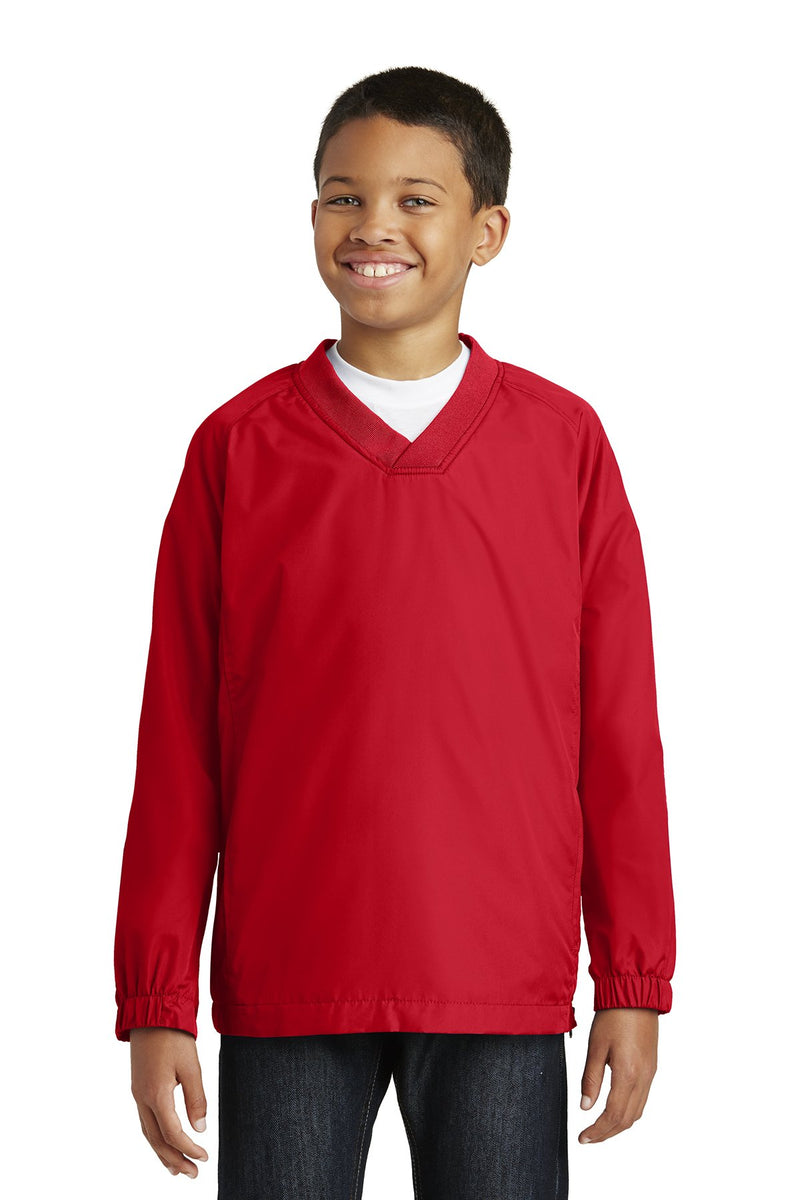 Sport-Tek Youth V-Neck Raglan Wind Shirt YST72
