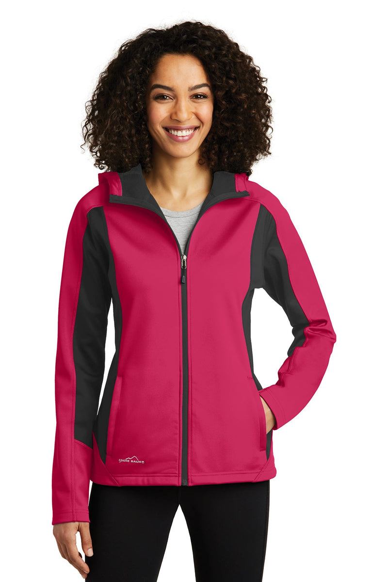 Eddie Bauer Ladies Trail Soft Shell Jacket EB543 | Pink Lotus / Grey Steel