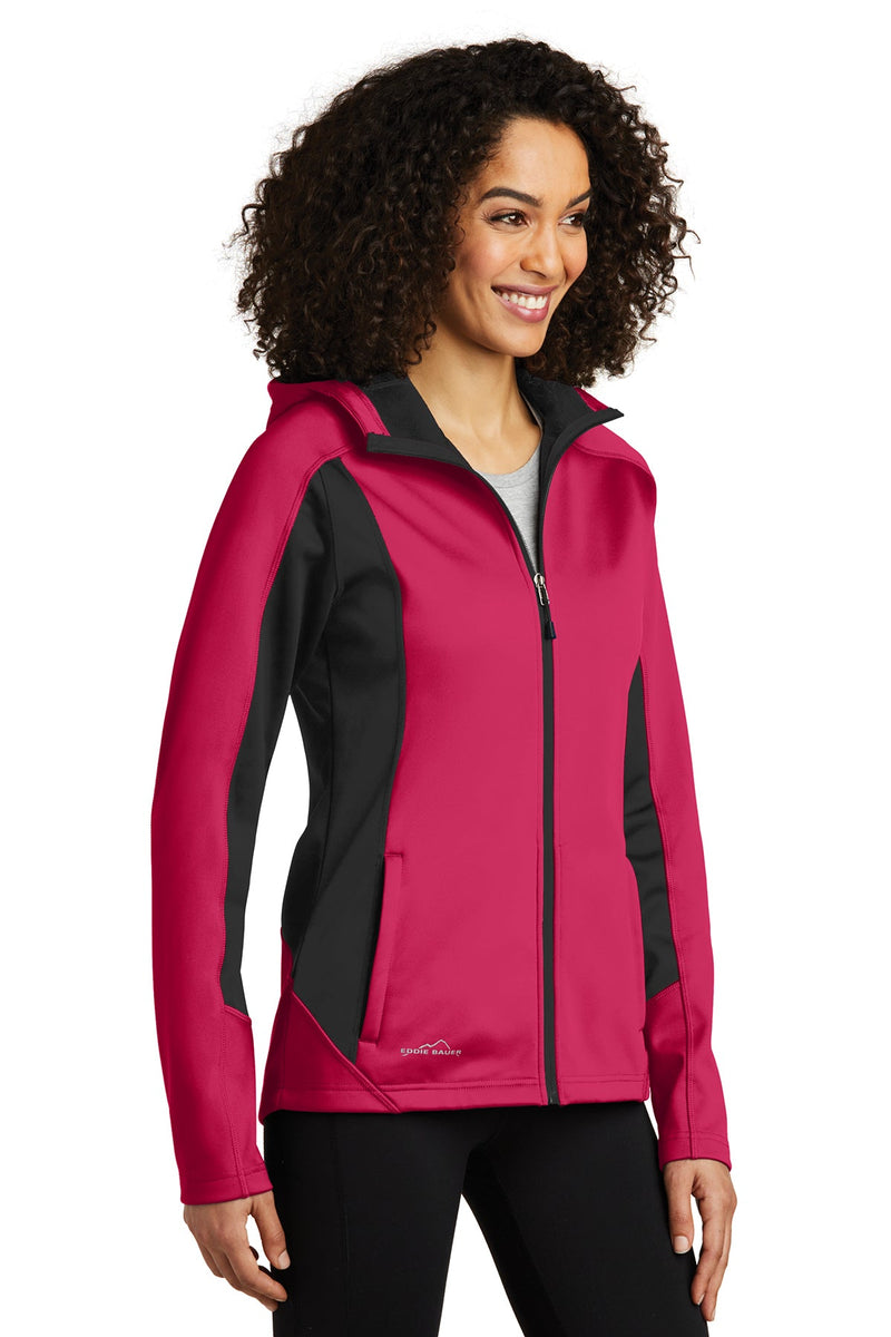 Eddie Bauer Ladies Trail Soft Shell Jacket EB543 | Pink Lotus / Grey Steel