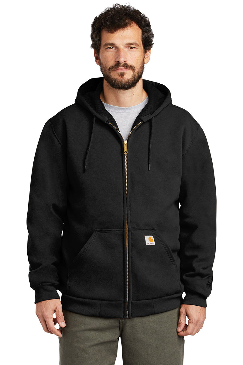 Carhartt Rain Defender Rutland Thermal-Lined Hooded Zip-Front Sweatshirt CT100632 | Black