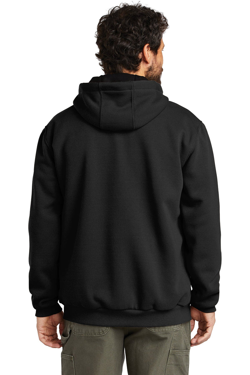 Carhartt Rain Defender Rutland Thermal-Lined Hooded Zip-Front Sweatshirt CT100632 | Black