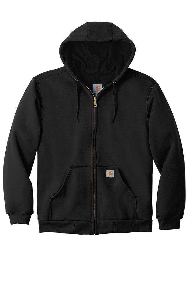 Carhartt Rain Defender Rutland Thermal-Lined Hooded Zip-Front Sweatshirt CT100632 | Black