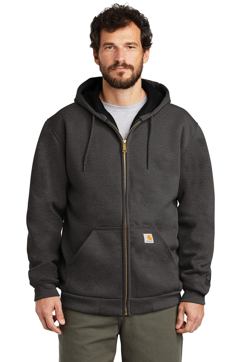 Carhartt ® Rain Defender ® Rutland Thermal-Lined Hooded Zip-Front Sweatshirt CT100632 | Carbon Heather