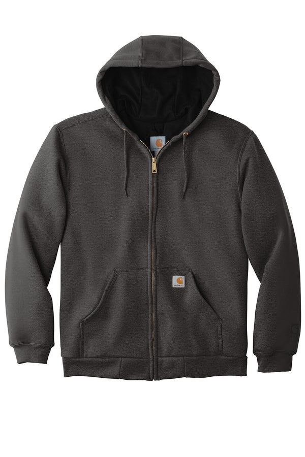 Carhartt ® Rain Defender ® Rutland Thermal-Lined Hooded Zip-Front Sweatshirt CT100632 | Carbon Heather