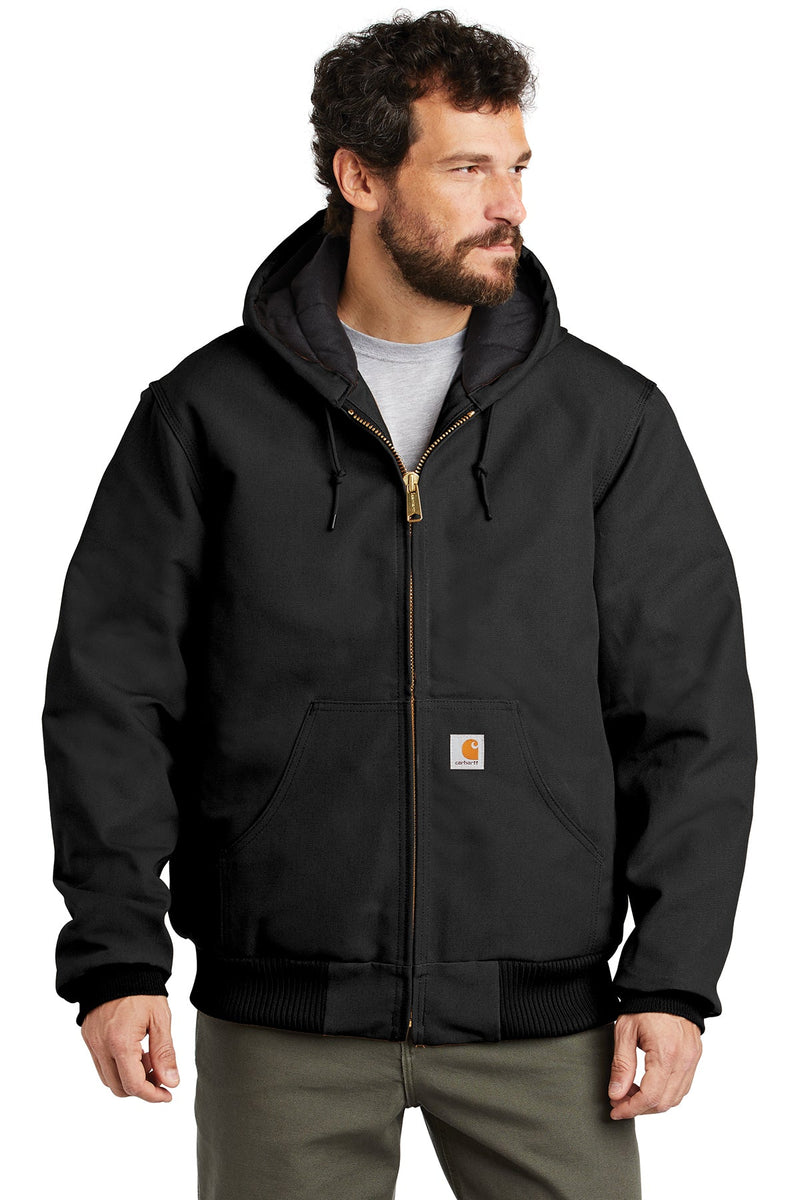 Carhartt Quilted-Flannel-Lined Duck Active Jacket CTSJ140 | Black