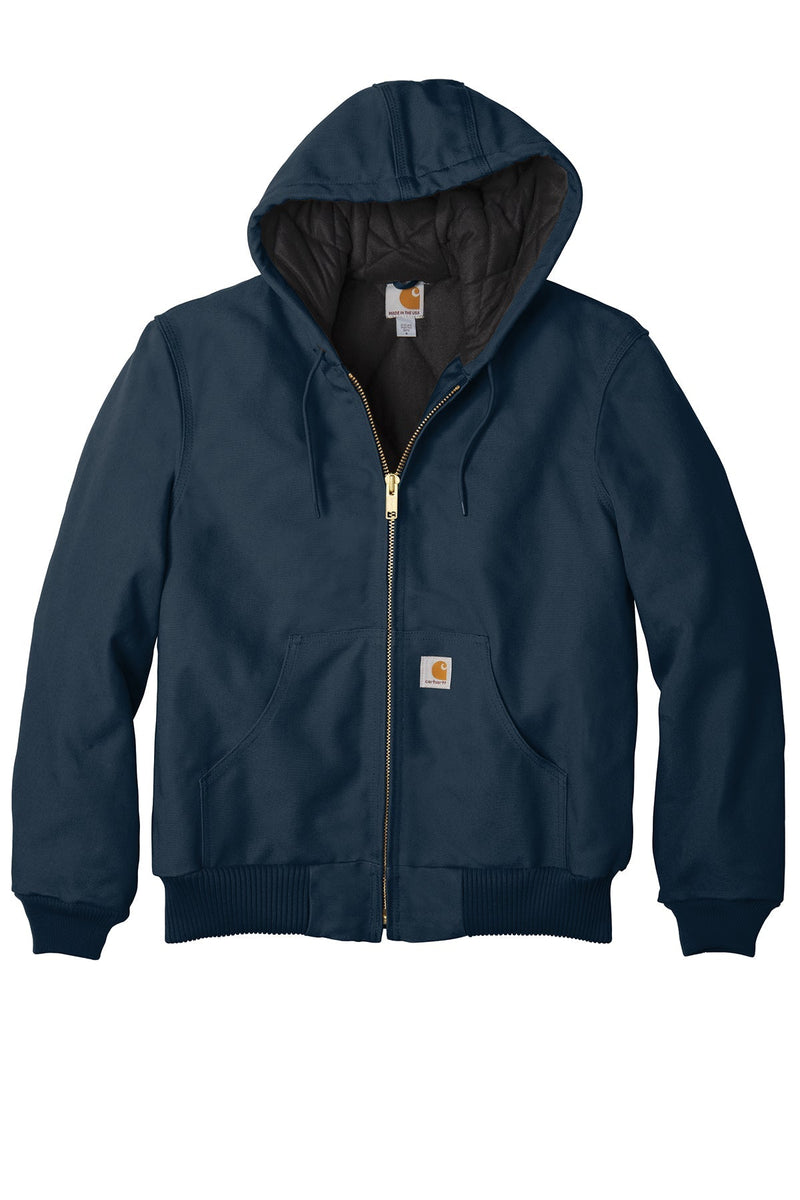 Carhartt Quilted-Flannel-Lined Duck Active Jacket CTSJ140 | Dark Navy