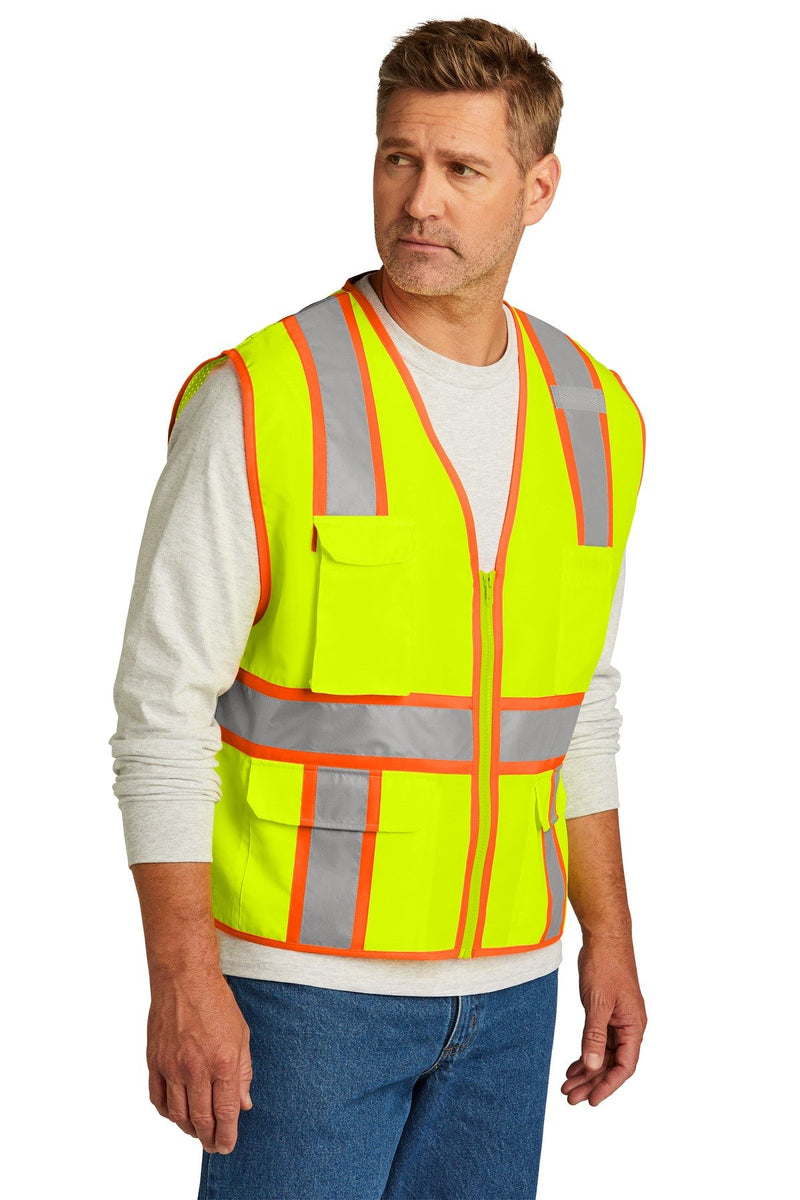 CornerStone ANSI 107 Class 2 Surveyor Zippered Two-Tone Vest. CSV105