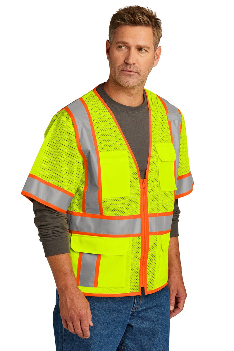 CornerStone ANSI 107 Class 3 Surveyor Mesh Zippered Two-Tone Short Sleeve Vest. CSV106