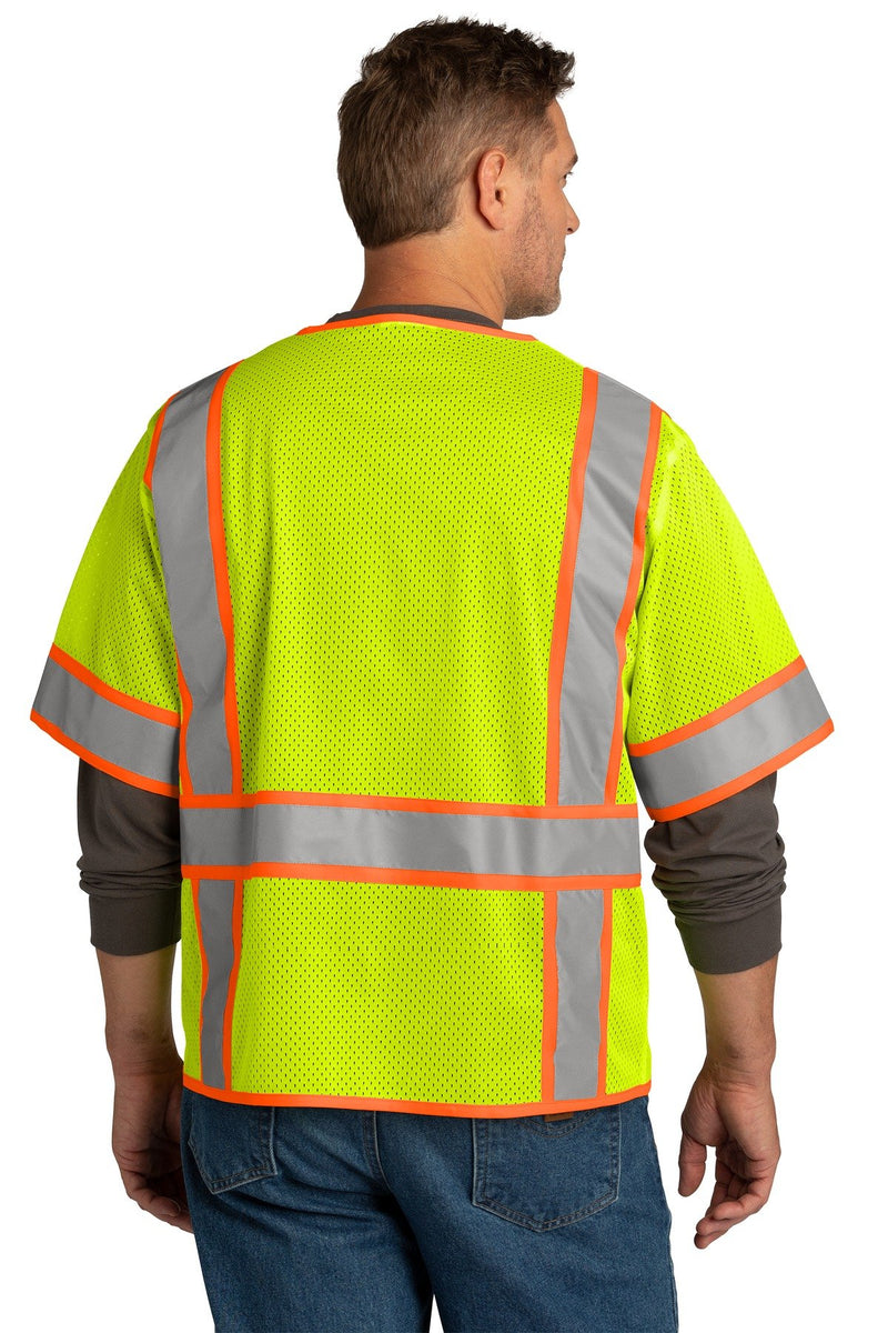 CornerStone ANSI 107 Class 3 Surveyor Mesh Zippered Two-Tone Short Sleeve Vest. CSV106