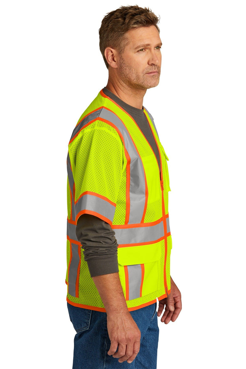 CornerStone ANSI 107 Class 3 Surveyor Mesh Zippered Two-Tone Short Sleeve Vest. CSV106