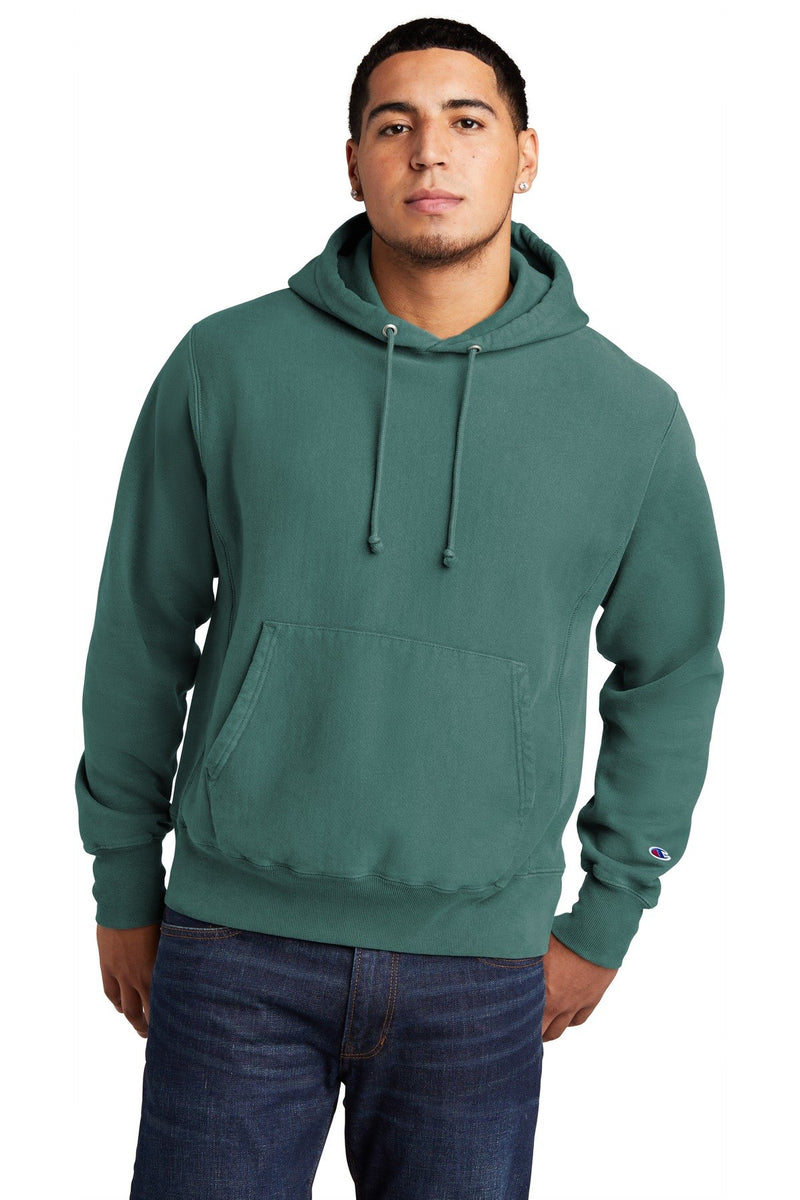 Champion Reverse Weave Garment-Dyed Hooded Sweatshirt. GDS101