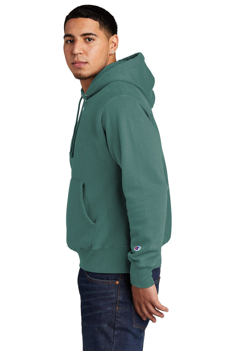 Champion Reverse Weave Garment-Dyed Hooded Sweatshirt. GDS101