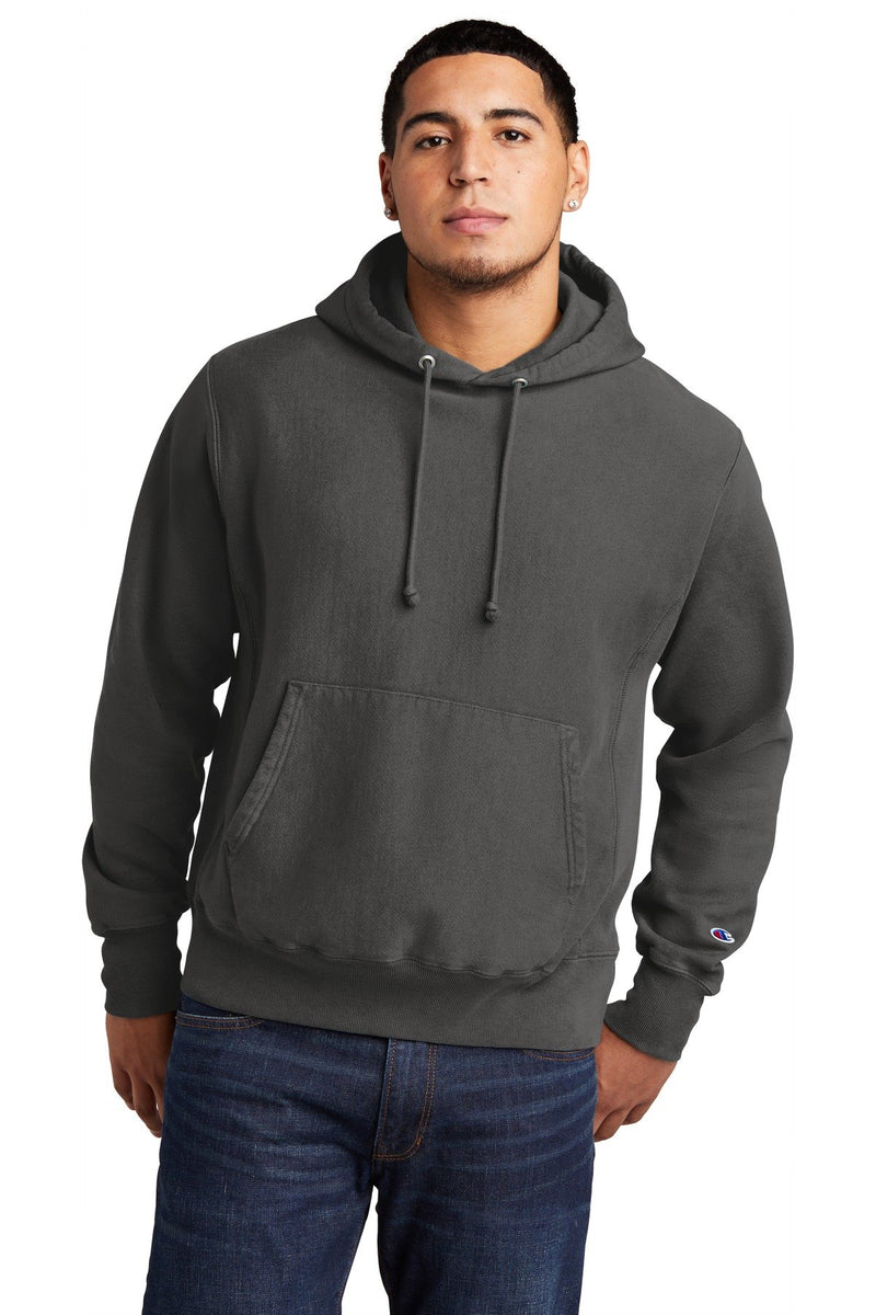 Champion Reverse Weave Garment-Dyed Hooded Sweatshirt. GDS101