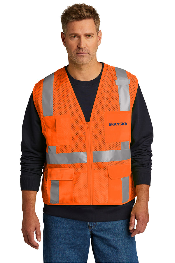 Skanska Original ANSI 107 Class 2 Mesh Six-Pocket Zippered Vest